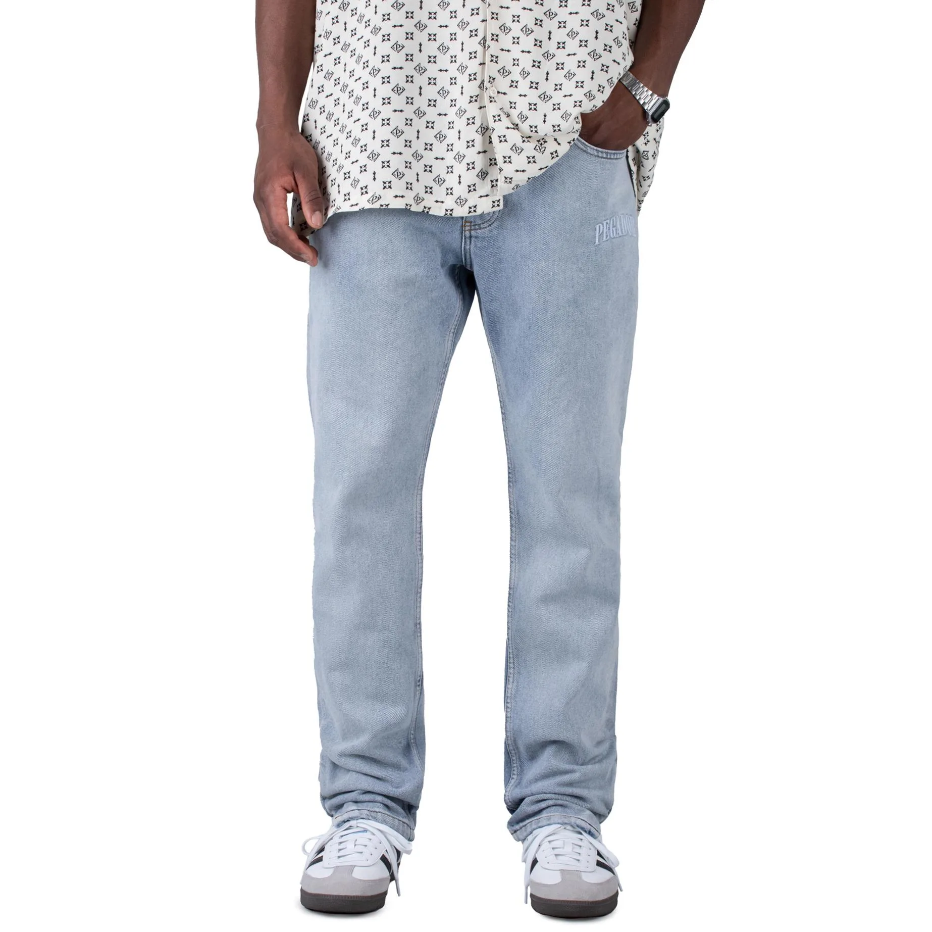 Distressed Ankle Jeans Light Blue 29 Herren - Pegador - FashionsVida