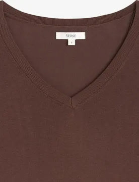 Jersey de mujer de punto de manga corta acabados en canalé - Yerse - FashionsVida