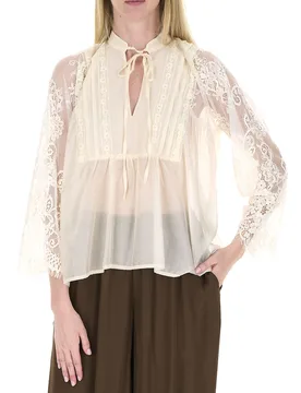Dixie Blusa con pizzo BURRO S - Dixie - FashionsVida