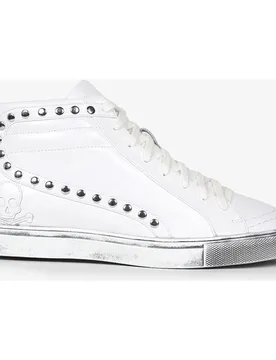 Zapatillas altas de mujer de piel abotinadas con tachuelas - Scalpers - FashionsVida