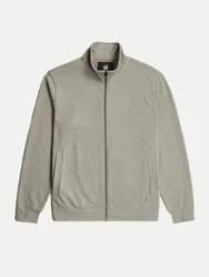 Sweatjacke mit Stehkragen Beige XL