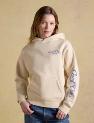 Cotton Rich Beach Graphic Oversized Hoodie Cream Mix female