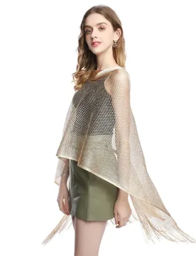 Summer Hollow Mesh Polyester Scarf Wrap Women Solid Color Shiny Cape Shawl - Aliexpress - FashionsVida