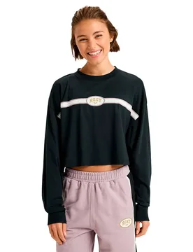 T-shirt à Manches Longues Essential Energy Boxy True Black S - Roxy - FashionsVida