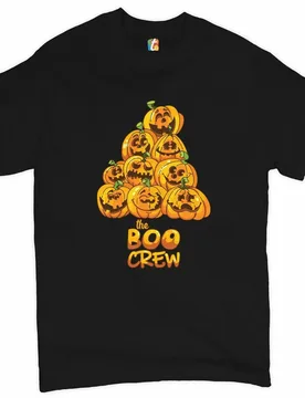 The Boo Crew. Funny Halloween Jack-o'-Lantern Pumpkins T-Shirt 100% Cotton O-Neck Summer Short Sleeve Casual Mens T-shirt - Aliexpress - FashionsVida