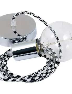 Cables Suspension Luminaire Rp04 Bicolored 1 M Black / Chrome Plated One Size - Creative - FashionsVida