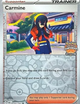 Pokemon SV Twilight Masquerade 145/167 Carmine (Regional League Promo) - Pokémon - FashionsVida