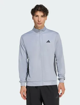 GIACCA DA ALLENAMENTO ESSENTIALS ALL-SET 3 STRIPES KNIT S Halo Silver / Black - Adidas - FashionsVida