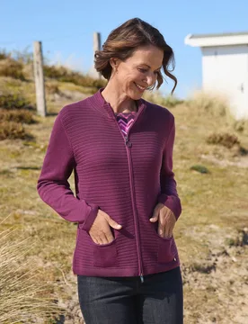 Strukturstrick-Cardigan - Violett - female - Size: 42 - RABE - FashionsVida