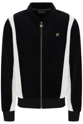 Black/ White Down Lazaro Velour Colour Block Jacket - XS