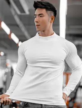 Men's Muscle Fit Thermal Fleece Long Sleeve T-shirt Solid Color Raglan Sleeve Autumn Winter Gym Running Workout Top - Aliexpress - FashionsVida