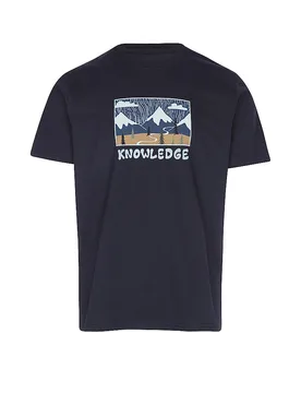 T-shirt bleu L - Knowledge Cotton Apparel - FashionsVida