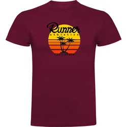 Runner Athletics Short Sleeve T-shirt Dark Red 2XL Men