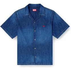 Camisa vaquera de hombre efecto lavado de manga corta