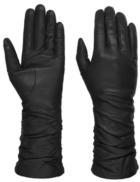 Long Shaft Women´s Leather Gloves by - black - Damen - Size: 8 HS - Caridei - FashionsVida