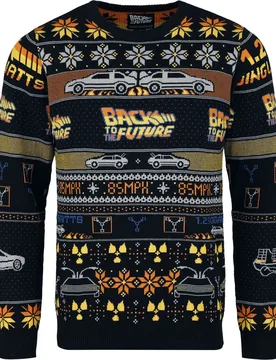 Weihnachtspullover - Delorean - S bis 3XL - für Männer - Größe M - multicolor - EMP exklusives Merchandise! - Männer - male - Zurück in die Zukunft - FashionsVida