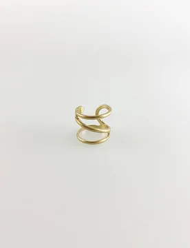Women's Wrap Wave Ring in Gold Size: Medium/Large - Gold - Size: M/L - SVNX - FashionsVida