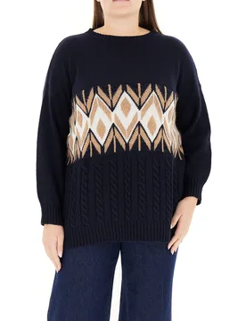 Maglione misto lana BLU NOTTE S - N.O.W. NATION OF WOMEN by PERSONA - FashionsVida