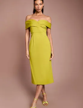 Women's Bardot Ponte Column Midi Dress in Lime Size: 10 - Lime - Size: 10 - Coast - FashionsVida