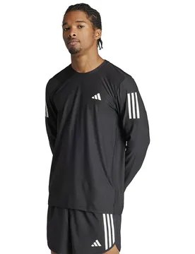Own The Run Base Long Sleeve T-shirt Black S Men - Adidas - FashionsVida