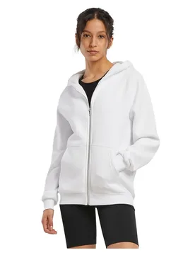 Felpa Con Zip Fluffy White M - Build Your Brand - FashionsVida