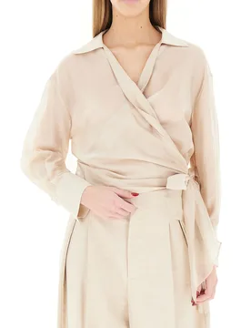 VICOLO Blusa con fiocco BEIGE M - VICOLO - FashionsVida