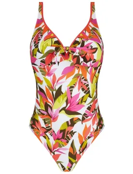 Bañador de mujer capacidad escote pico sin aros pero con elasticos interior para mejor sujeccion y comodidad Tirantes regulables - Antigel - FashionsVida