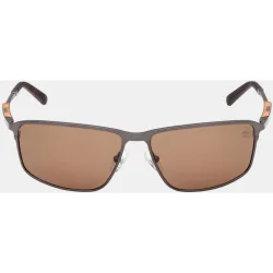 Gafa de sol de hombre rectangular en metal con lente polarizada