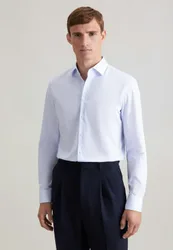 Slim Business Hemd Druck Blau 38