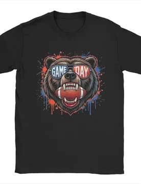 Game Day Bear Lovers Men's T Shirts Vintage Tees Short Sleeve Crewneck T-Shirts Cotton Gift Idea Tops - Aliexpress - FashionsVida