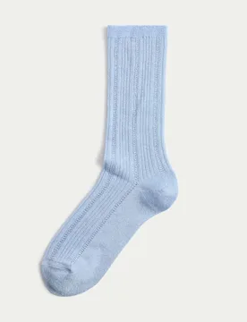 Sparkle Crew Socks Blue Mix female - M&S - FashionsVida