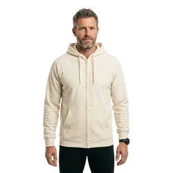 Felpa Con Zip Basic Sand M