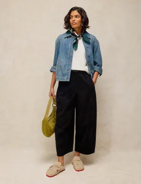 Leona Cord Elasticated Waist Wide Leg Trousers Black female - White stuff - FashionsVida