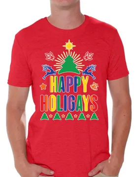 Happy Holigays. Unique Graphic Ugly Christmas T-Shirt. Summer Cotton Short Sleeve O-Neck Men's T Shirt New S-3XL - Aliexpress - FashionsVida