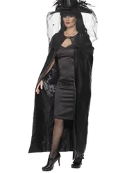 Luxus Hexen Cape Umhang schwarz