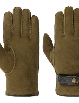 Deerskin Lambswool Gloves by - olive - Size: 9 HS - Stetson - FashionsVida