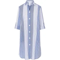 Vestido de playa corto botones a rayas