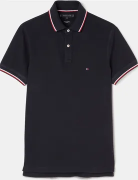 Polo piqué de hombre slim azul de manga corta - Tommy Hilfiger - FashionsVida