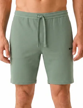 Mens Cotton Sports Shorts 50535884 - Green - Size Medium - BOSS - FashionsVida