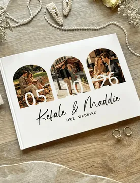 Libro de invitados de boda personalizado, libro de boda horizontal con nombre de letra, libro de invitados de boda de tapa dura, libro de invitados de - Shein - FashionsVida