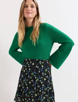 Women's Julia Peplum Compact Knit Jumper in Emerald Size: Medium - Emerald - Size: M - Phase Eight - FashionsVida