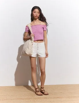 Short liso de algodón de mujer - Green Coast - FashionsVida