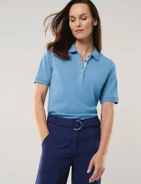Poloshirt Frischekick, noch offen: Größenlauf, Farbe Blau, 38, angenehmer Baumwollpiqué hautschmeichelnd Damen - Walbusch - FashionsVida