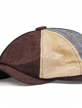 Pieza Gorra de periódico de hombre de unicolor de lino, sombrero casual para exteriores adecuado para primavera, otoño, viajes, playa, fiesta - Shein - FashionsVida
