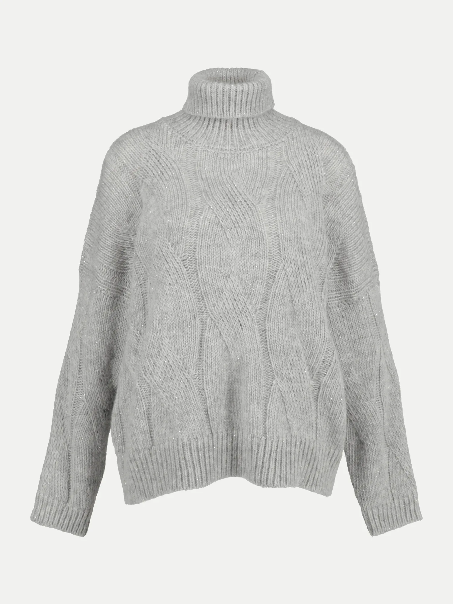 Zopfstrickpullover aus Alpaka-Mix Grau 40 - Peserico - FashionsVida