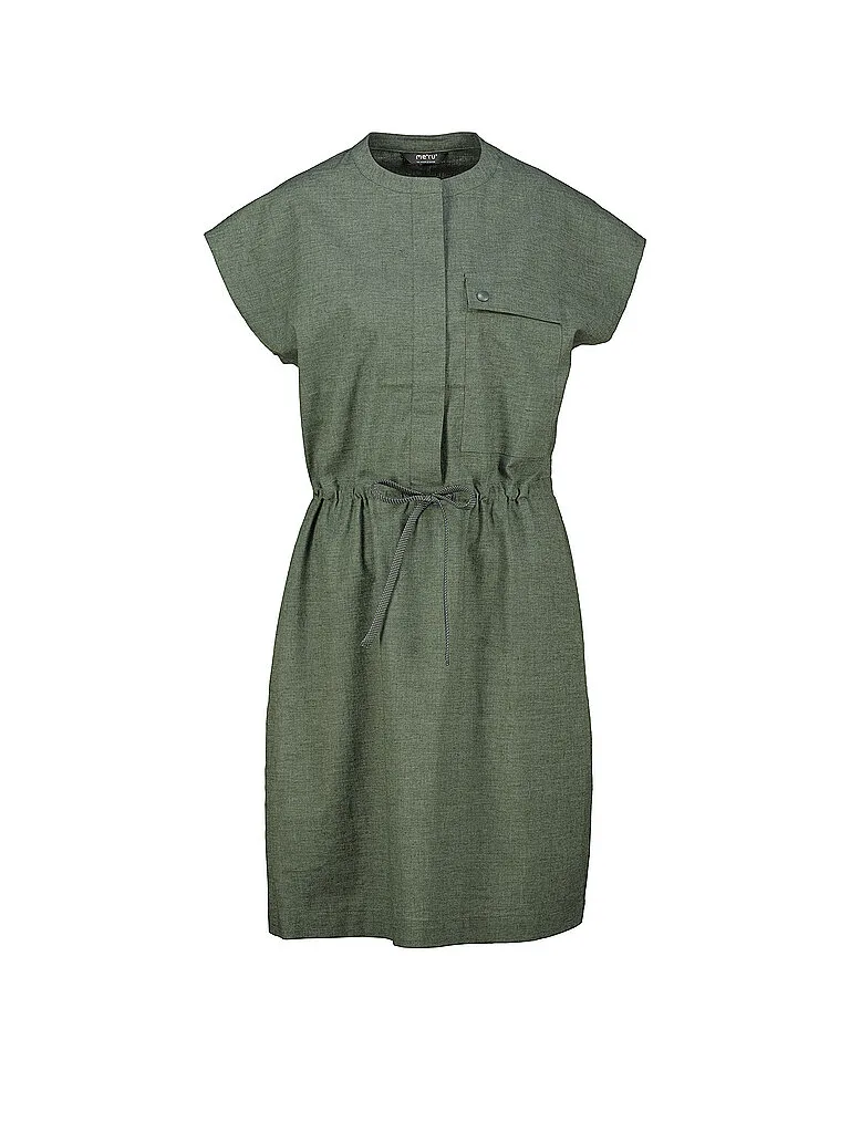 Damen Kleid Valence Hanf dunkelgrün L W - Meru - FashionsVida