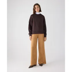 Pantalón ancho efecto ante