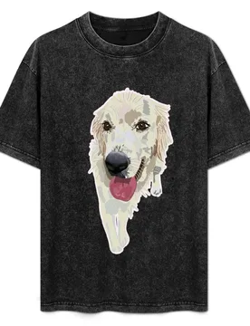 White Golden Retriever T-Shirt Basic Plain Short Sleeve Crew Neck Tee - Aliexpress - FashionsVida