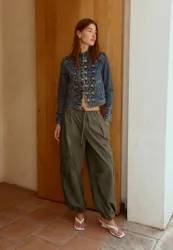 Jeansjacke mit Knöpfen aus 100% Baumwolle IM STÜCK GEFÄRBTER DENIM-WASHED-LOOK S