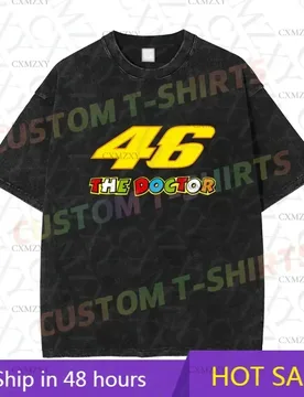 Summer Vintage Cotton Washed Moto GP VR 46 The Doctor Motorcycle Race Sportor T-Shirt Loose T Shirt Men Hip Hop Top Tee - Aliexpress - FashionsVida